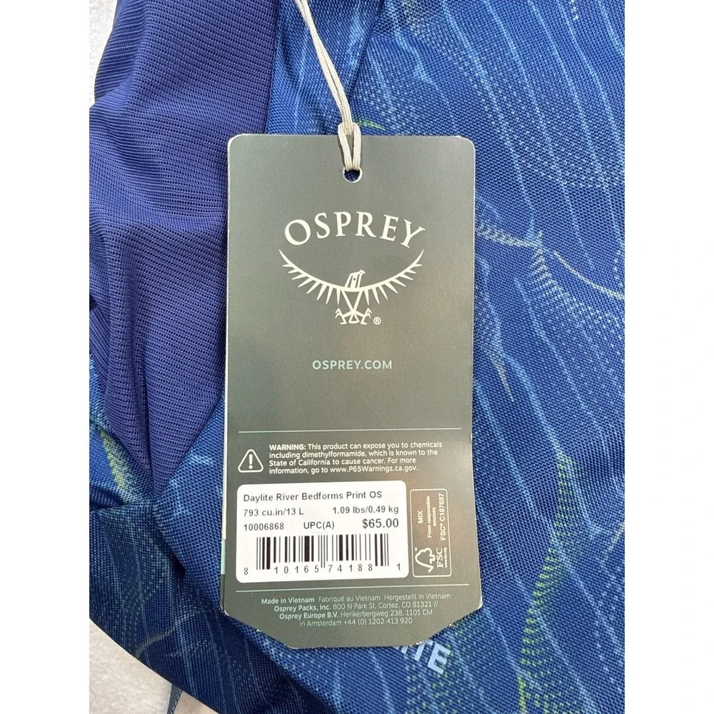 Osprey Daylight 13 L Backpack River Bedforms Print One Size NWT